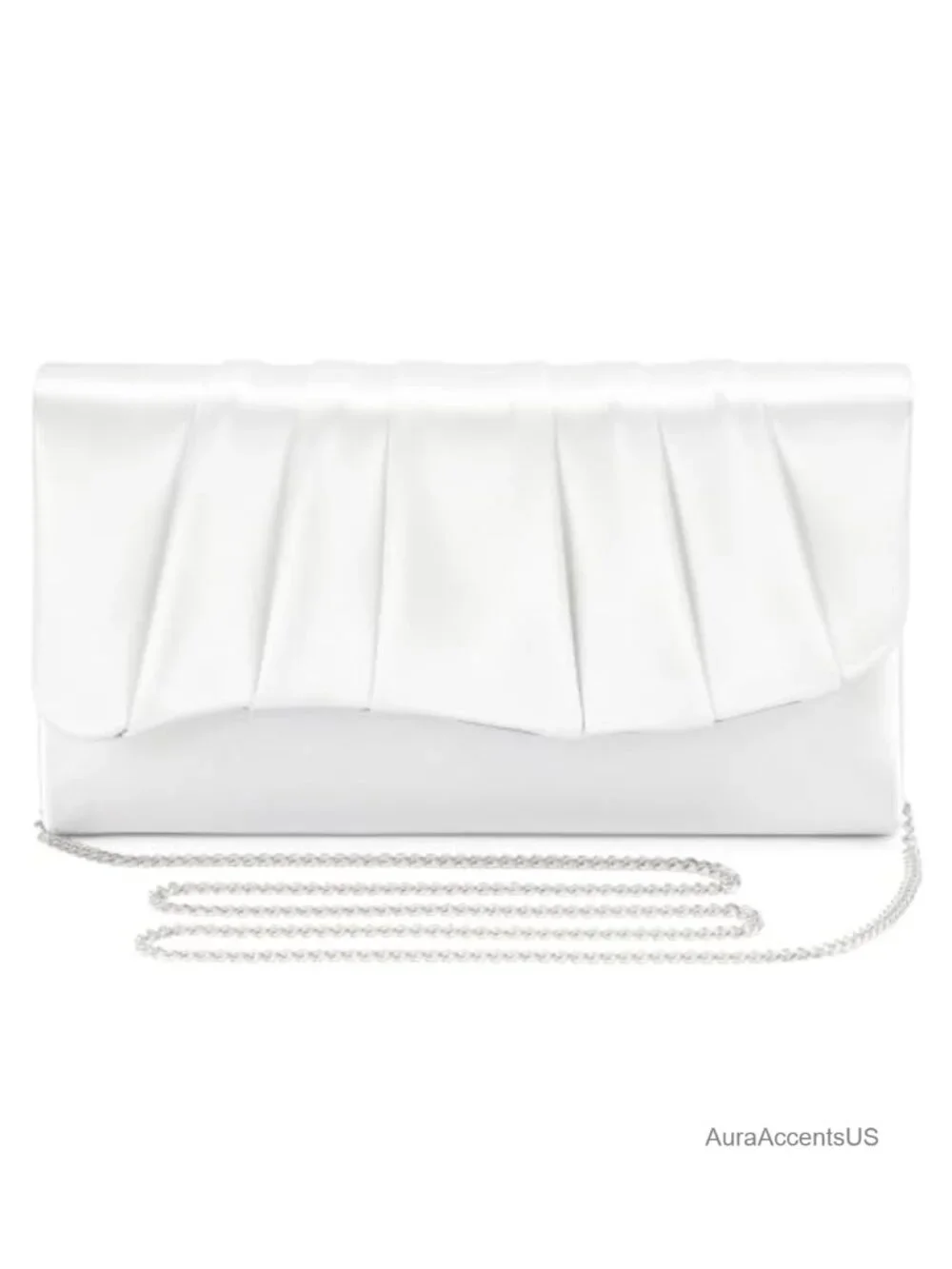 Pleated Satin Evening Clutch, Evening Bag for Prom Party Wedding, Adjustable